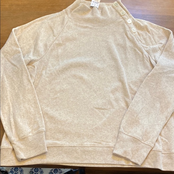 J. Crew Factory Tops - J Crew Factory XXL new button neck sweatshirt